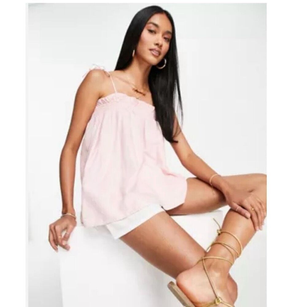 Light Pink Spaghetti Strap Women's Tank Top